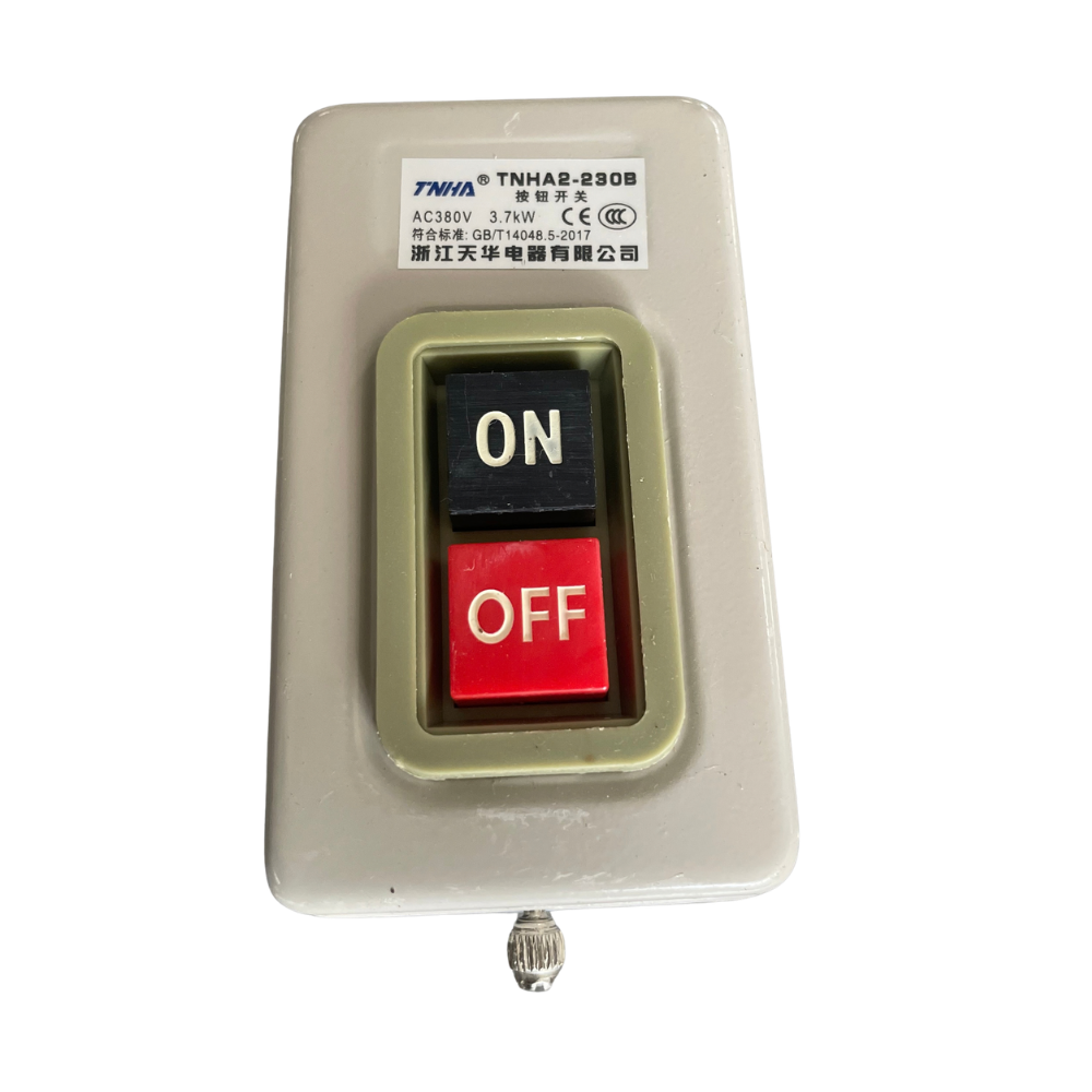 Lock hole machine main on/off switch for a UPVC lock hole machine