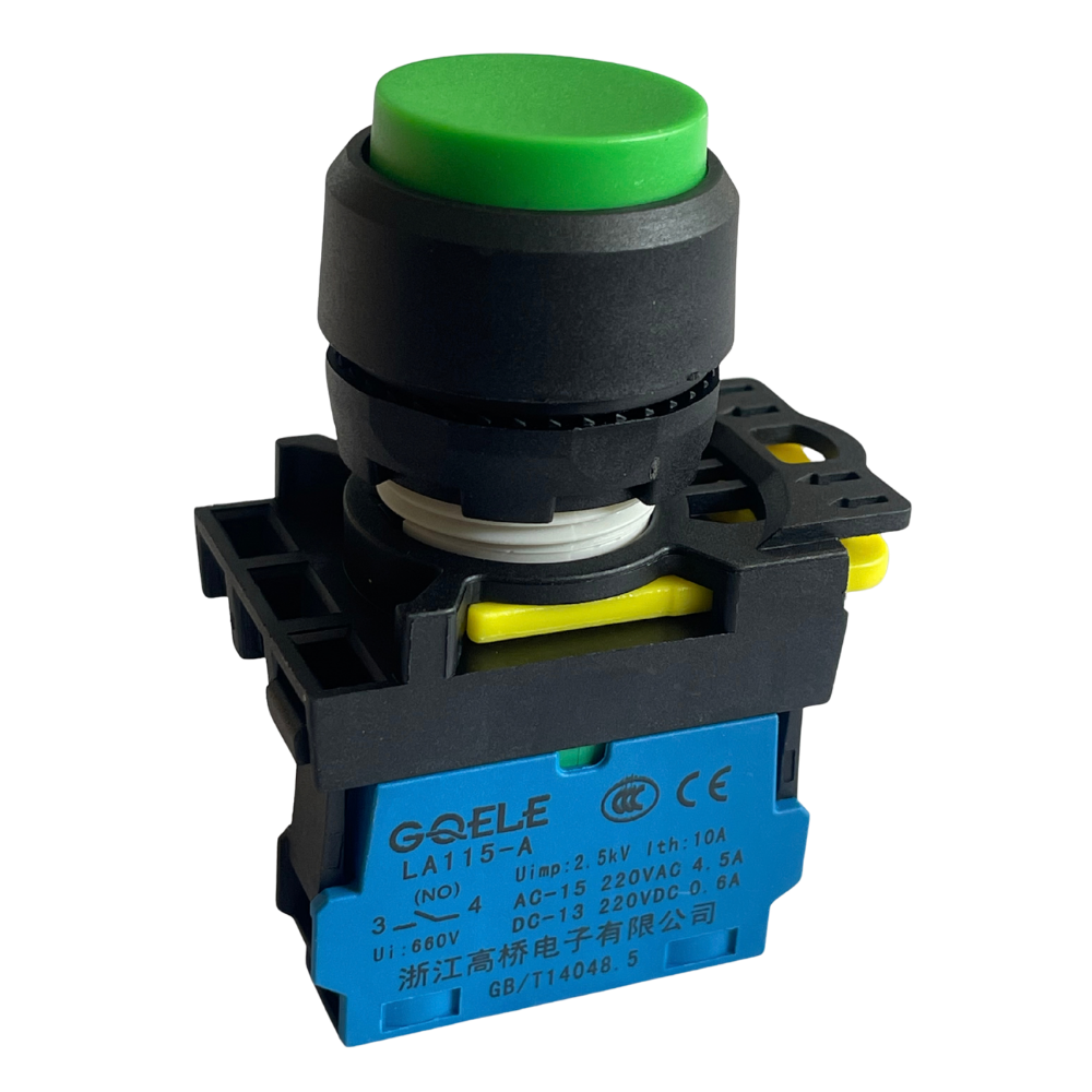 Green On/Off Switch for a UPVC machine