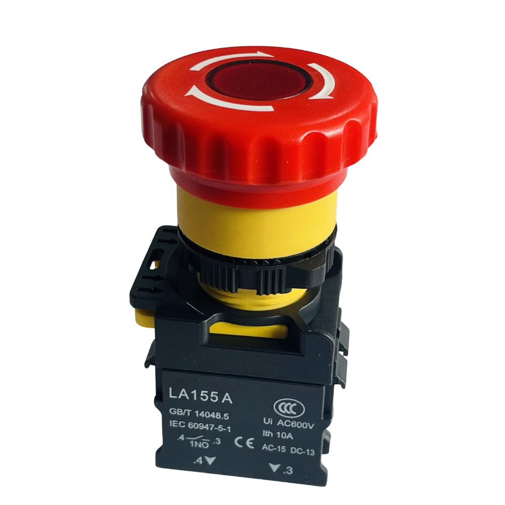 Emergency Switch with LED for a UPVC machine