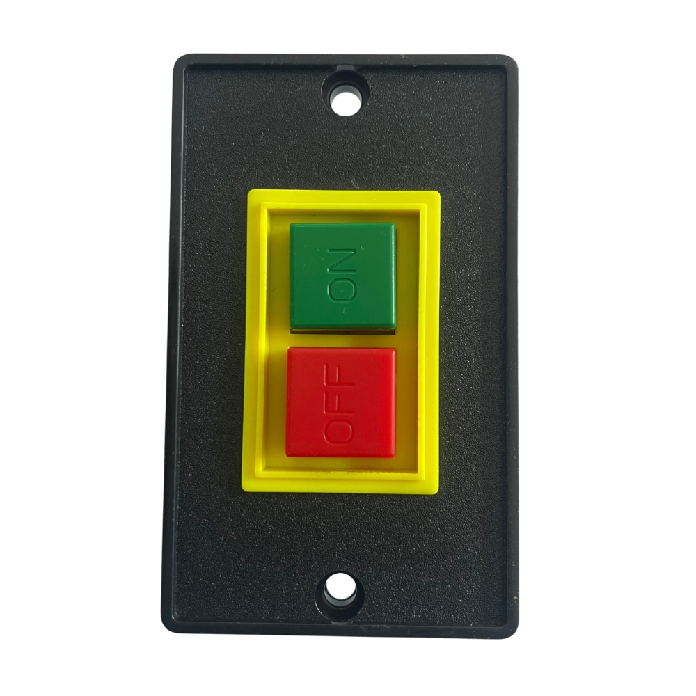 Three phase on/off switch for a UPVC double head cutting machine
