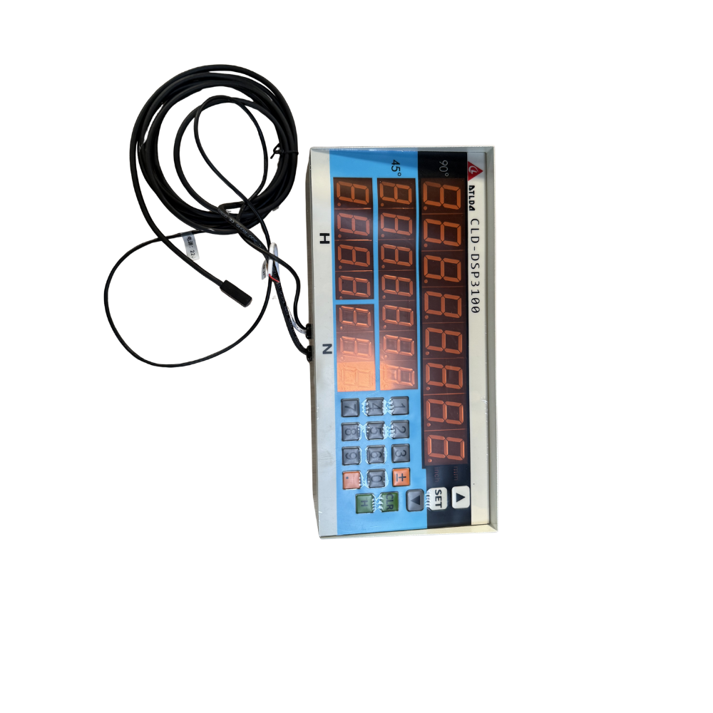 Digital meter for a UPVC double head cutting machine